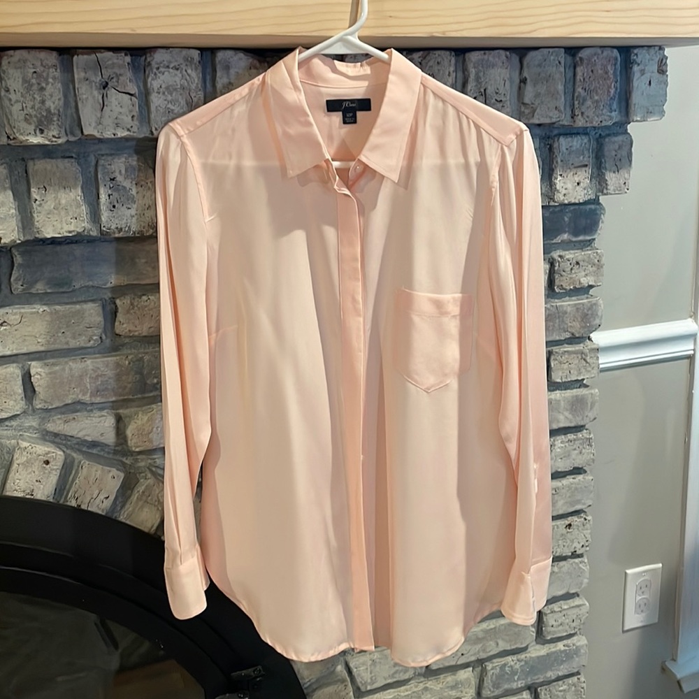 J Crew 100% Silk Button Up